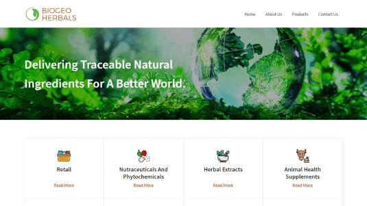 Biogeo Herbals - Web Development Services - Qik.Digital