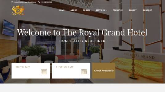 Hotel Royal Grand - Web Development Services - Qik.Digital